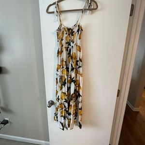 Summer boho lemon maxi dress